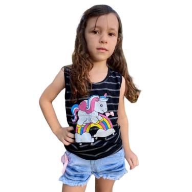 Imagem de Camiseta regata infantil feminina fio torcido