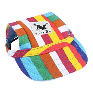 Imagem de (M, colorido) - BBEART Chapeu de cachorro, chapeu de protetor solar de cachorro Bone de beisebol Chapeu de esportes ao ar livre com orificios para as orelhas e alca de queixo. Chapeu ajustavel para caes pequenos e medios