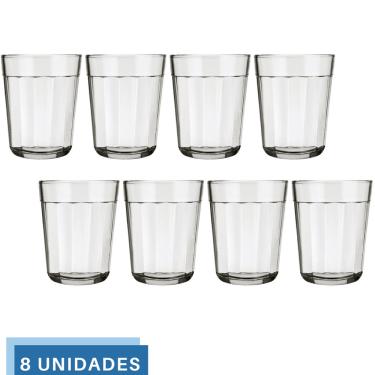 Imagem de 8 Mini Copos Americano Shot Cachaça 45ml Vidro Dose Nadir