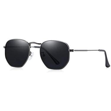 Imagem de Óculos de Sol Masculino BARCUR Clássico Retro Hexágono Metal Frame Proteção uv400 Óculo...