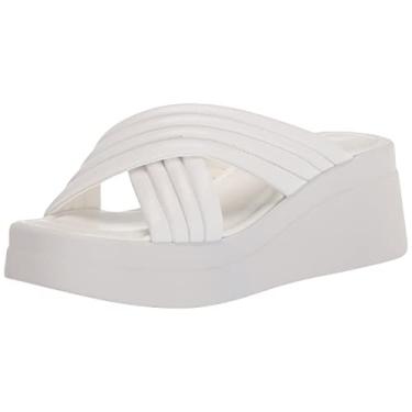 Imagem de Bella Vita Sandália plataforma feminina Maz-Italy Made in Italy, couro branco, 42, Couro branco, 11 Wide