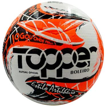 Imagem de Bola de Futsal Topper Boleiro - Branca e Vermelha