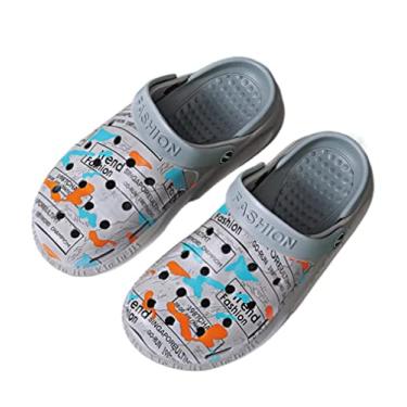 Imagem de SHABADUER Tamancos casuais confortáveis de verão unissex, sapatos aquáticos, chinelos por , sapatos de praia, Cinza, 8.5 Women/7 Men