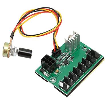 Imagem de PC Fan Hub, 2 Pinos 3 Pinos 4 Pinos Regulador de Tensão do Ventilador do Chassi e Cabo de Extensão, 8 Roteadores 12V Controlador de Velocidade, Porta de Alimentação de 6 Pinos, com Potenciômetro Linha