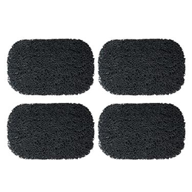 Imagem de Suporte de acessório autodrenante protetor de de pvc inserção antiderrapante durável multiuso almofada de suporte de barra de, PRETO