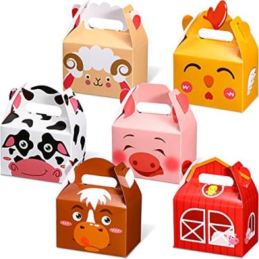 Imagem de Pacote com 24 caixas de lembrancinhas de festa de fazenda, caixas de lembrancinhas, tema de fazenda, doces, caixas de presente com estampa de animais, para chá de bebê, meninos, meninas,
