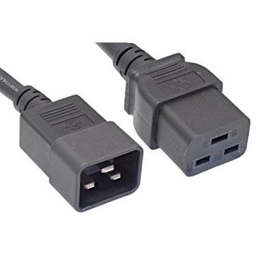 Imagem de Cable Leader Cabo de alimentação SJT pesado 12 AWG 20A 250V IEC320 C20 para IEC320 C19 (3 pés)