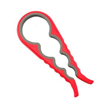Imagem de JINSHIN Abridor de garrafa, abridor de garrafa, abridor de lata, abridor de tampa, abridor de pote para mãos artríticas, mãos fracas, idosos e mulheres (vermelho)