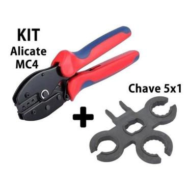 Imagem de Alicate P/ Crimpar Conector MC4 + Chave Aperto MC4 5x1