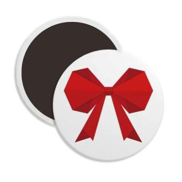 Imagem de Decoração abstrata de Natal com estampa de origami redonda cerâmica ímã de geladeira lembrança