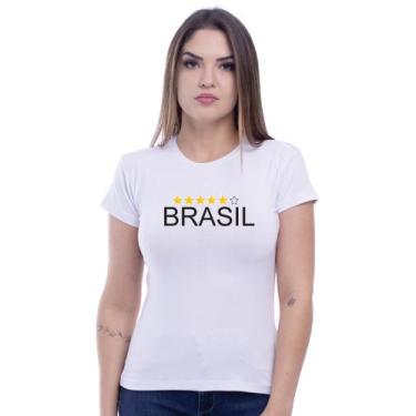 Camisa Blusa Baby Look T-shirt Camiseta Feminina do Brasil Seleção