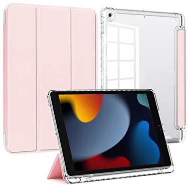 Imagem de Capa de silicone acrílico transparente para iPad de 10,2 polegadas, compatível com iPad 9ª geração 2021/iPad 8ª geração 2020/iPad 7ª geração 2019, capa inteligente com suporte fino com slot para caneta