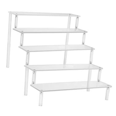 Imagem de predolo Suporte de escada de acrílico transparente multiuso para cupcakes e cosméticos para decoração e organização, para uso doméstico, 5 escadas
