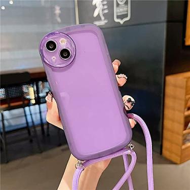 Imagem de Colar crossbody cordão capa protetora transparente para câmera para iphone 13 12 mini 11 pro max xs xr x 7 8 plus se 3 capa, roxo, para iphone 12 pro