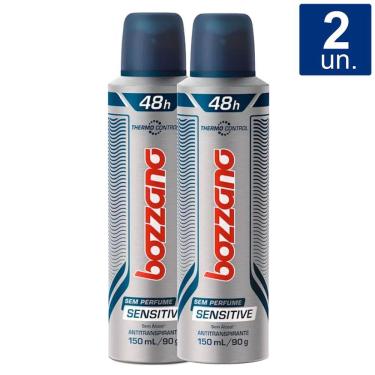 Imagem de Kit 2 unidades Desodorante Bozzano Sensitive Sem Perfume Aerosol Antitranspirante 48h com 150ml