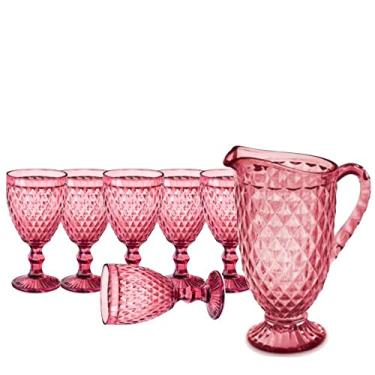 Imagem de Jogo Jarra e Taça Bico de Abacaxi Vermelha Verre Mimo Style