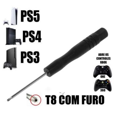Imagem de Chave Torx T8 Com Furo Ps3,4,5 E Xbox