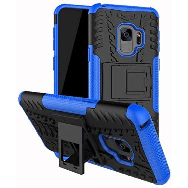 Imagem de Capa Capinha Anti Impacto Para Samsung Galaxy S9 com Tela de 5.8" polegadas Case Armadura Hybrid Refor�ada Com Desenho De Pneu - Danet (Preto com azul)