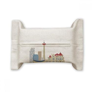 Imagem de Canada Landmark and City TV Tower Suporte de capa de papel para lenços faciais Bolsa de linho de algodão