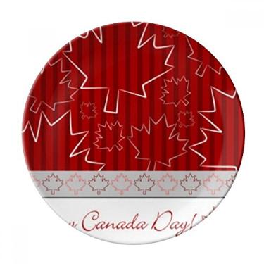 Imagem de Maple Leaf Prato decorativo de porcelana Salver Prato de jantar Happy Canada Day 4 de julho