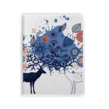 Imagem de Caderno de folhas de alce para casal, alce e alce, capa de goma