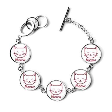 Imagem de DIYthinker Cat Meow Bracelete simples de proteger com corrente de animal