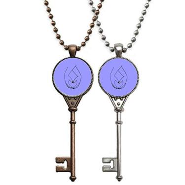 Imagem de OFFbb-USA Hands Love Companion Art Deco Presente Fashion Chaveiro Colar Pingente Joias Decoração de Casal