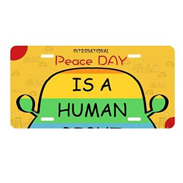 Imagem de DIYthinker Placa de licença LGBT Bandeira de arco-íris gay lésbica Decoração de carro Dia da Paz