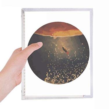 Imagem de Caderno de paisagem espacial universo e alienígena diário de folhas soltas recarregável de papelaria