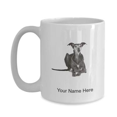 Imagem de Caneca personalizada de galgo velho - Caneca de café para os amantes de galgos idosos, ideias para meninos e meninas - Caneca de café de 425 g