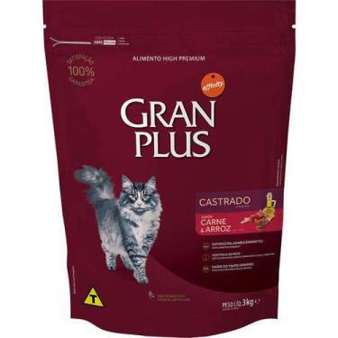 Imagem de Ração Gran Plus Gatos Castrados Carne E Arroz (3 Kg) - Affinity Guabi