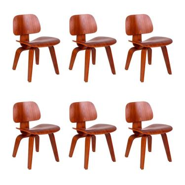 Imagem de Conjunto com 6 Cadeiras Eames Walnut Madeira