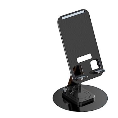 Imagem de Suporte de Mesa para iPhone em Liga de Alumínio com Rotação de 360 Graus e Suporte de Tablet Metálico - Suporte de Celular em Alumínio com Rotação de 360 Graus (Suporte Giratório de Disco - Preto Clássico)