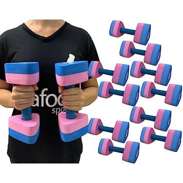 Imagem de 5 Pares de Halteres Hidroginástica EVA DF1091-R P 1 à 2kg Azul/Rosa Dafoca Sports