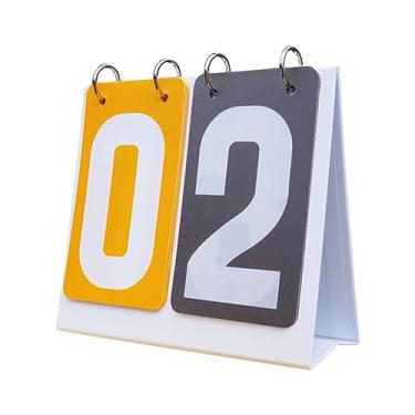 Imagem de rockible multiesportivo Flip Number Score Board 2 dígitos Tabletop Score Durable Score Counter for Competition Baseball Volleyball, amarelo cinza