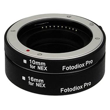 Imagem de Kit de tubo de extensão macro automático Fotodiox Pro para sistema de câmera sem espelho Sony E-Mount (NEX) com foco automático (AF) e exposição automática TTL para close-up extremo (10 mm, 16 mm)