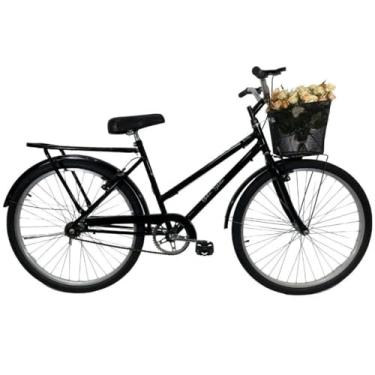 Imagem de Bicicleta Retrô Aro 26 Freio V-Brake Cesta Preto