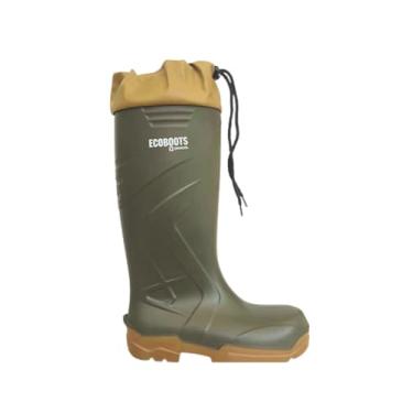 Imagem de Bota de Poliuretano Ecoboots Pure Safe Verde e Solado Bege Polaina Inclusa Antiestática CA 35047-38