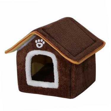 Imagem de Generic Abrigo para animais de estimação, tenda para animais de estimação, cama para dormir, lavável, removível, casa para gatos, cães, poodle, filhotes, marrom L