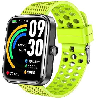 Imagem de Lamshaw Pulseiras de silicone compatíveis com relógio inteligente TOZO S3, pulseira esportiva de substituição com fivela de metal compatível com relógio inteligente TOZO S3 de 1,83 polegadas (verde)