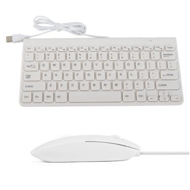 Imagem de GOWENIC Teclado e Mouse com Fio, Teclado Óptico USB Ultrafino, Conjunto Completo com Teclado Numérico para Laptop, PC, Desktop (Branco)
