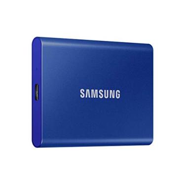 Imagem de SSD SAMSUNG T7 MU-PC2T0H/AM, até 1.050MB/s, 2 TB, azul