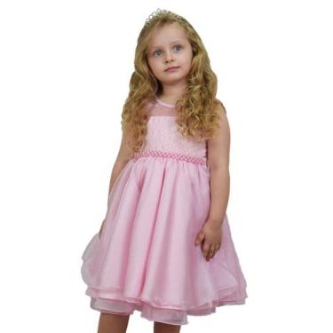 Imagem de Vestido Infantil Rosa Festa Tamanho 4 Para Princesas