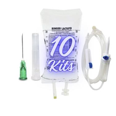 Imagem de RINGER LACTATO 500ML COM EQUIPO E AGULHA 25X8 COM 10 UNIDADES