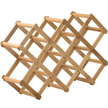 Imagem de Adega Sufe Rack para Vinhos 10 Garrafas Retrátil em Madeira Casa