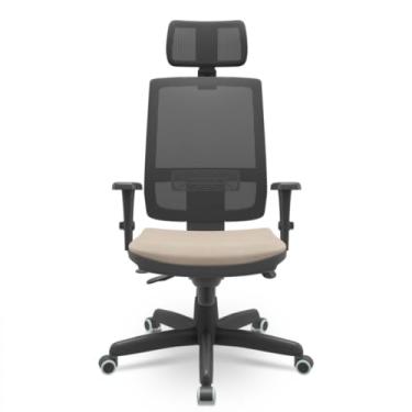 Imagem de Cadeira Brizza Slider Autocompensador Standart Braços 3D PP Apoio Cabeça Ergonômica NR-17 Plaxmetal (Poliéster Fendi)