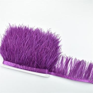 Imagem de 1 metro de penas de avestruz acabamento de franja 8-10 cm DIY saia costura penas brancas decoração de roupas cor 31