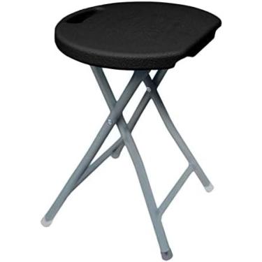 Imagem de Banco de plástico dobrável, cadeiras portáteis antiferrugem com alça de transporte e almofadas antiderrapantes para os pés, para acampamento em varanda interna e externa, capacidade de 150 k