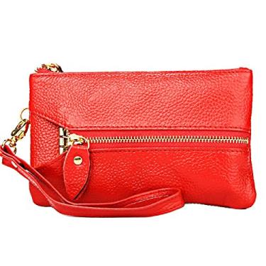 Imagem de Carteira de couro para homens e mulheres, porta-cartão de crédito Manyip bolsa dobrável, bolso para moedas, bolsa para chaves, carteira com proteção contra roubo RFID. Material de proteção selecionado