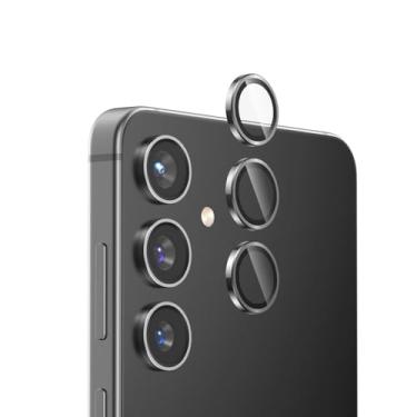 Imagem de FLOLAB Protetor de lente de câmera NanoArmour para Samsung Galaxy S24+ Plus durável, capa de câmera de vidro temperado, capa de lente de alumínio, TruColors antirreflexo, transparente e fácil de